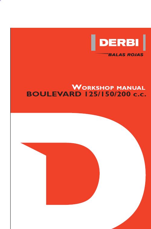 Derbi Boulevard 125 150 200 Workshop Service Repair Manual Pdf Download Heydownloads Manual Downloads