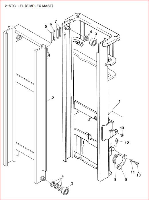 Hyster H2 00dx H2 500dx H3 00dx A466 Mast Parts Manual PDF DOWNLOAD