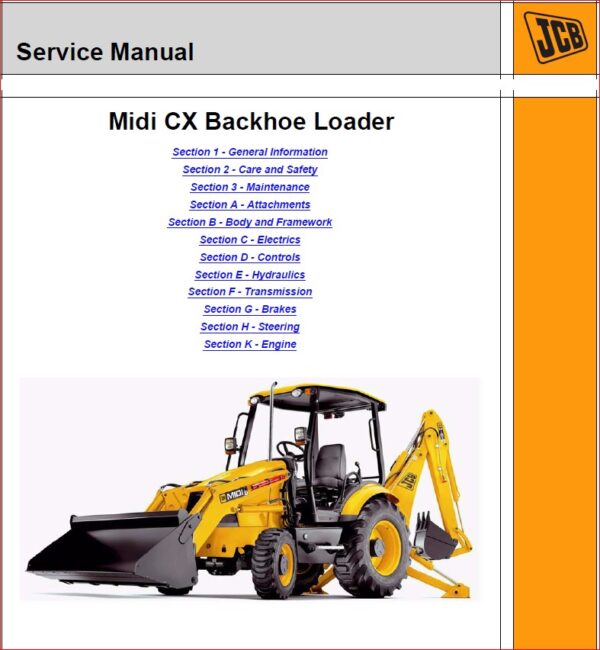 JCB Midi CX Backhoe Loader Service Repair manual PDF