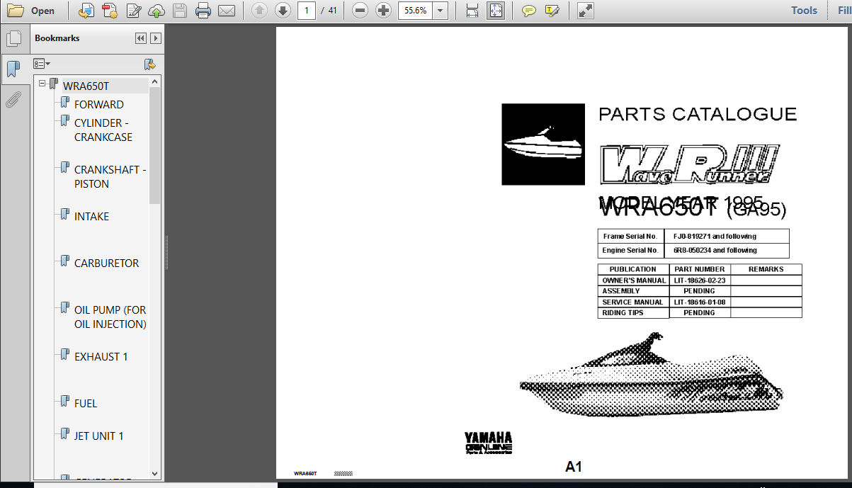 Yamaha Waverunner Parts Manual