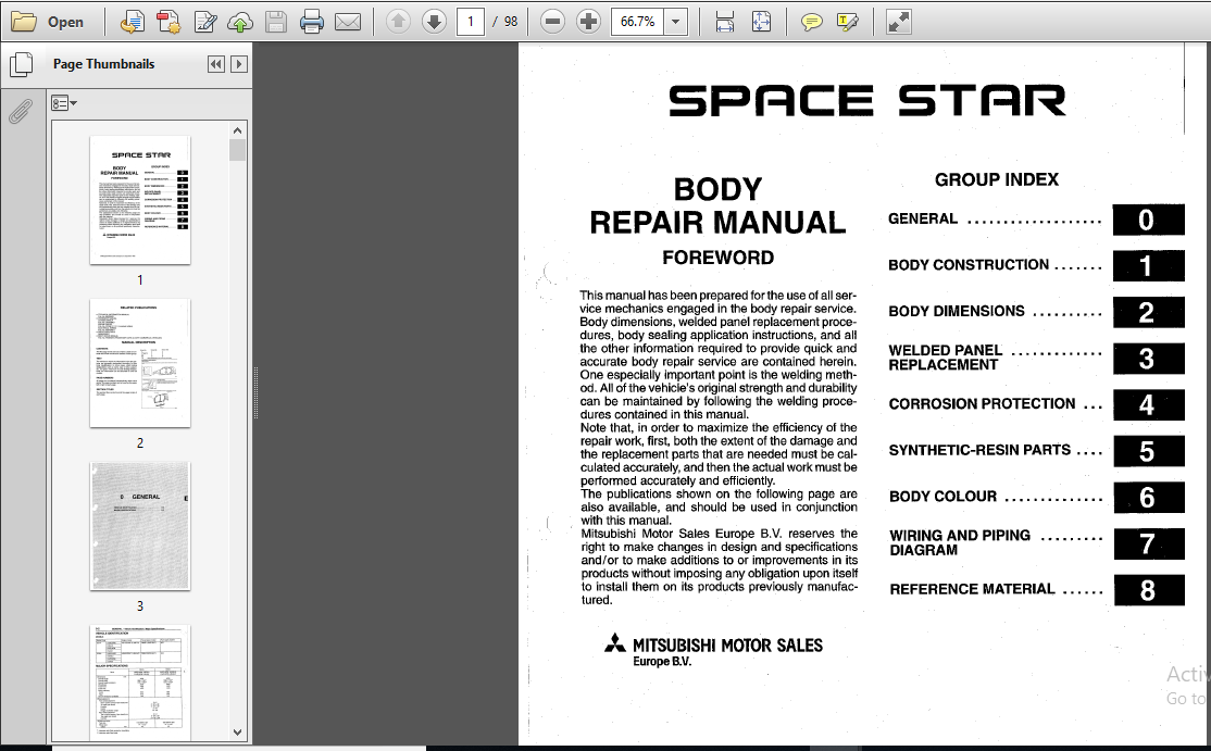 19982003 Mitsubishi Space Star Service Manual PDF DOWNLOAD