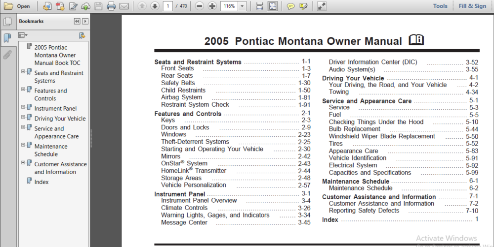 2005 Pontiac Montana SV6 Owners Manual PDF DOWNLOAD HeyDownloads