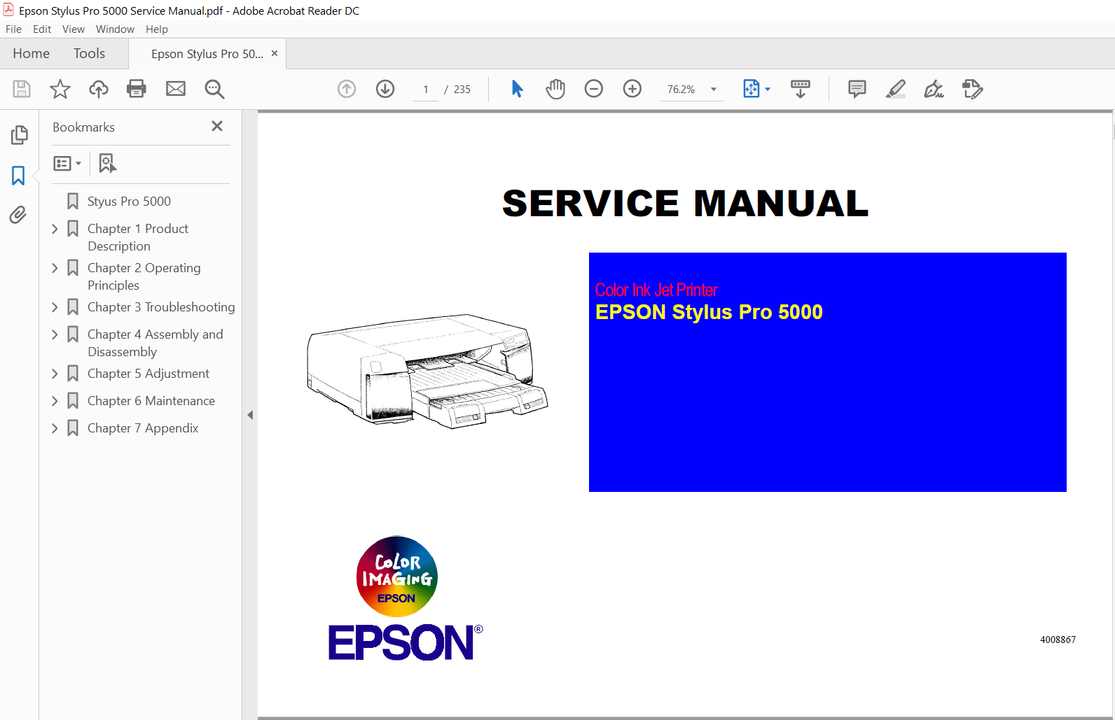 Epson Printer Repair Reset Ink Service Manuals 2008 PDF Download