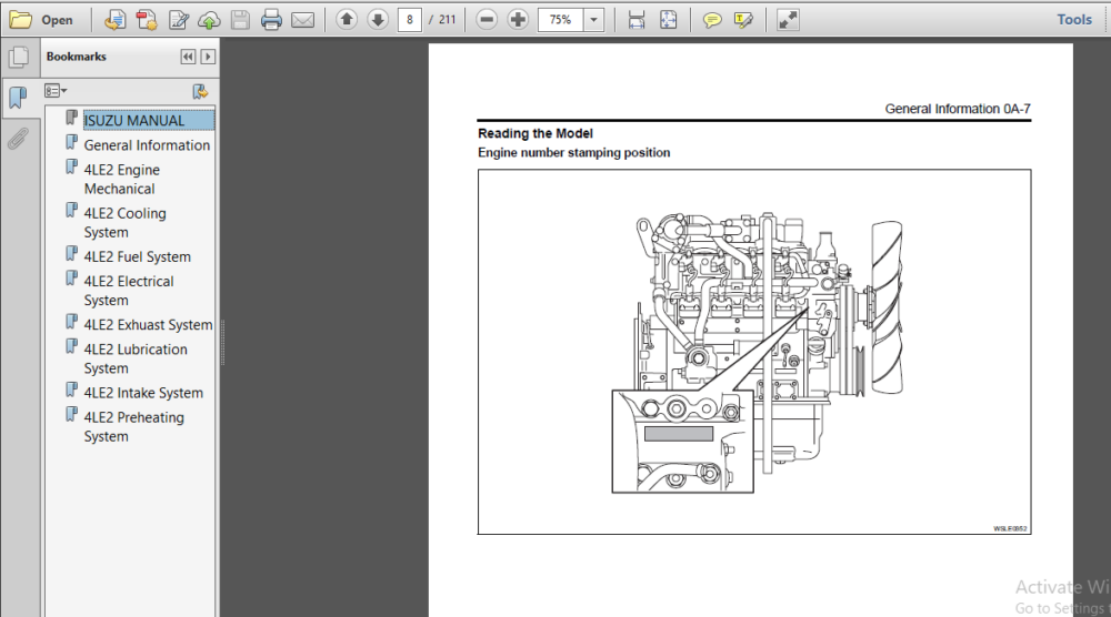 Isuzu Au 4le2 Bv 4le2 Series Diesel Engine Service Repair