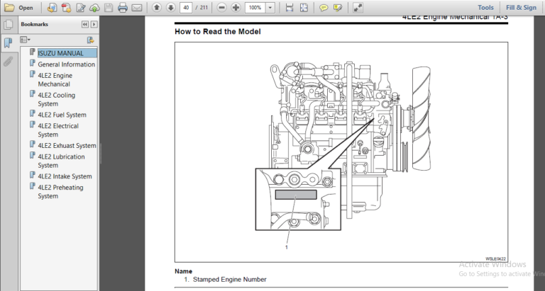 Isuzu Au 4le2 Bv 4le2 Series Diesel Engine Service Repair Manual Pdf Download Hey