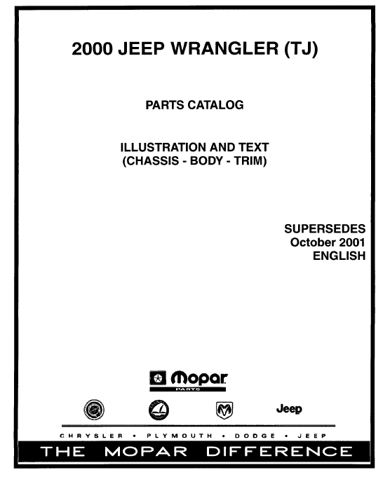 Jeep Wrangler Tj Parts Manual Catalog Download 2000 - PDF DOWNLOAD -  HeyDownloads - Manual Downloads
