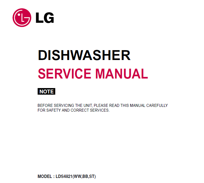 Lg Dishwasher Repair Manual Model Lds4821st PDF DOWNLOAD