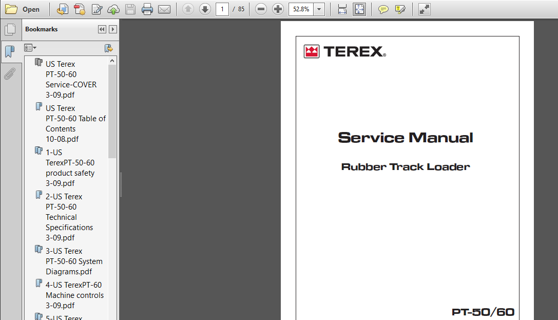 Terex Pt50 Pt60 Track Loader Service Repair Manual PDF DOWNLOAD
