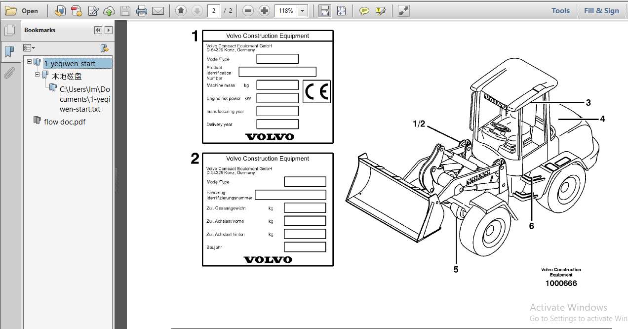 Volvo L35b Compact Wheel Loader Service Parts Catalogue