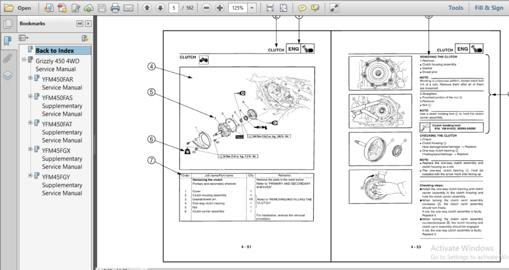 Yamaha Grizzly 450 ATV Shop Manual 2003-2014 - PDF DOWNLOAD