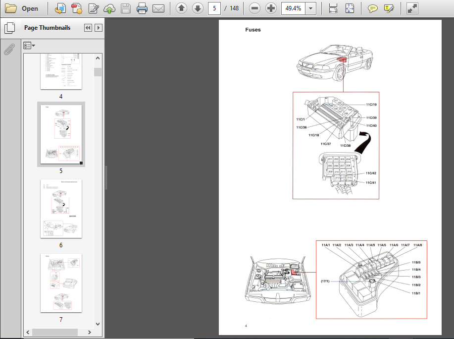 1998 Volvo C70 Convertible Wiring Diagrams