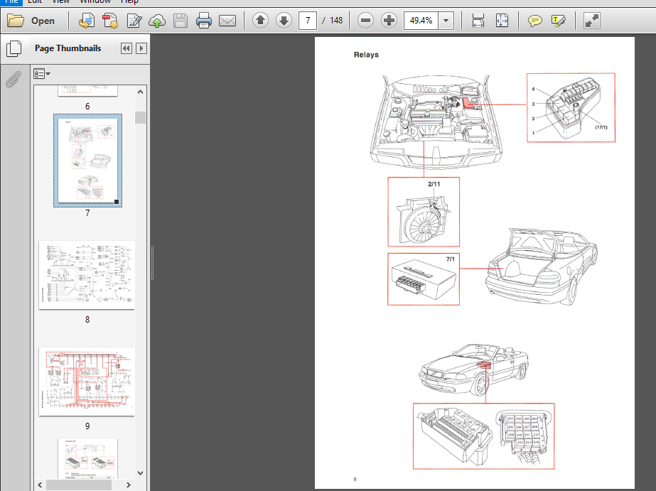 1998 Volvo C70 Convertible Wiring Diagrams