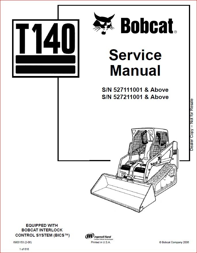 BOBCAT T140 LOADER SERVICE REPAIR MANUAL PDF DOWNLOAD