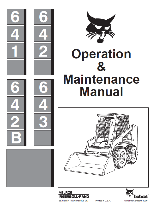 Bobcat 641 642 642B 643 Operation & Maintenance Manual - PDF Download -  HeyDownloads - Manual Downloads
