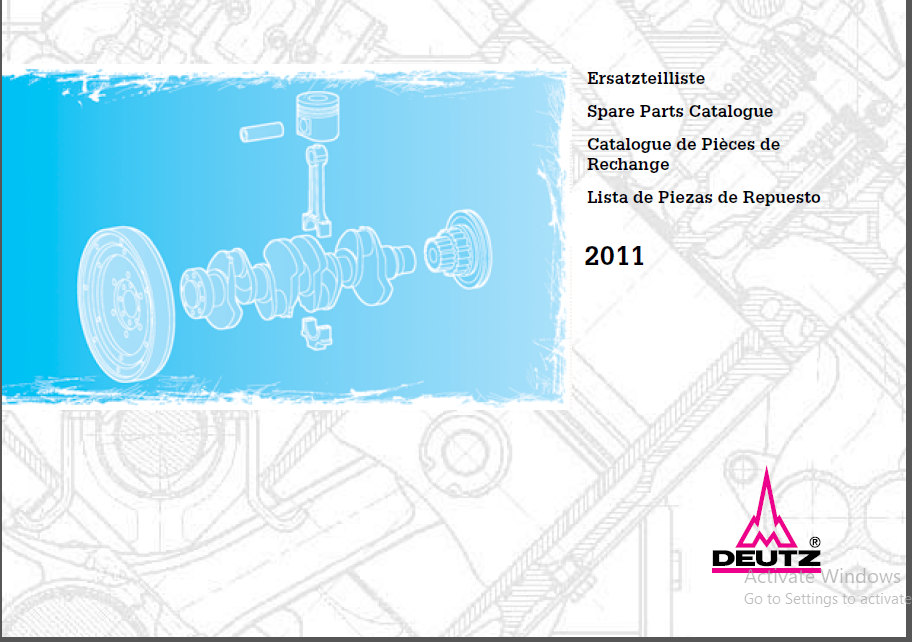 Deutz 2011 Engine Spare Parts Catalogue Manual Download