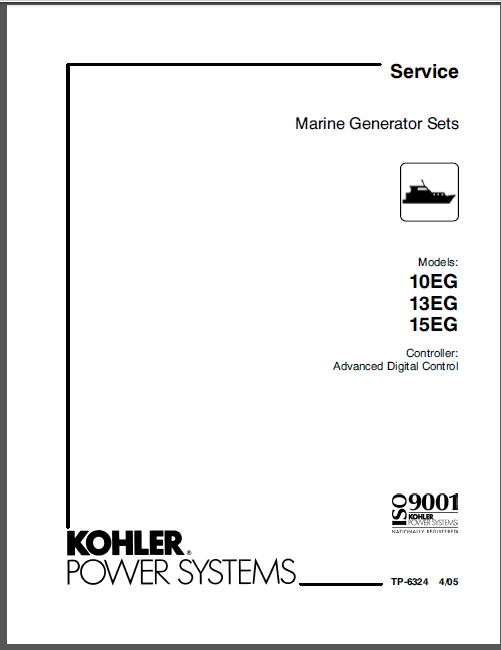 Kohler Generator 10eg 13eg 15eg Service Manual PDF DOWNLOAD