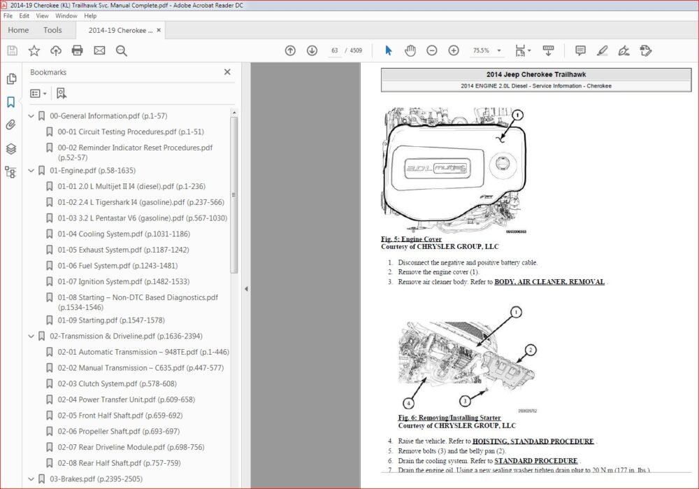 Jeep Cherokee KL Trailhawk Service Repair Manual 2014 2019 DOWNLOAD