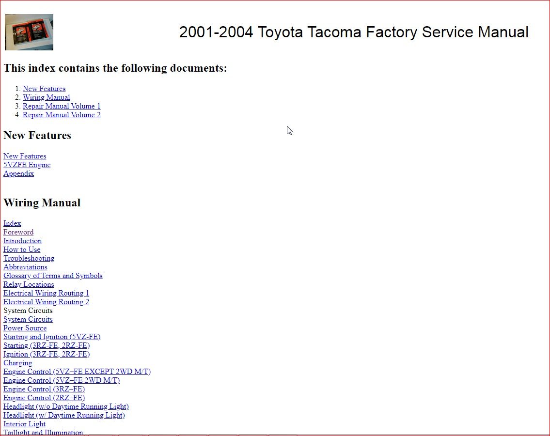 2000 toyota tacoma regular cab repair manual download pdf