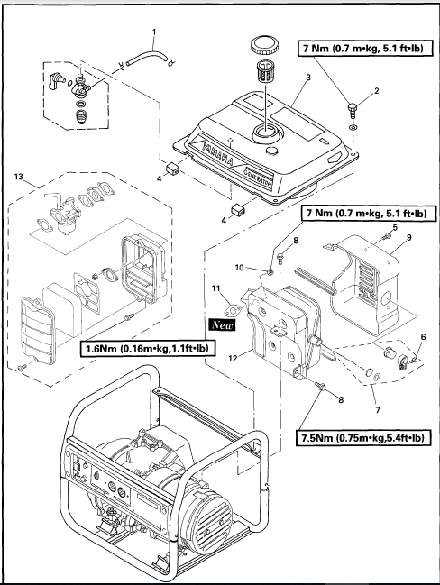 Yamaha Power Generator Ef1600 1400 Ef2600 2300 Workshop Service Repair