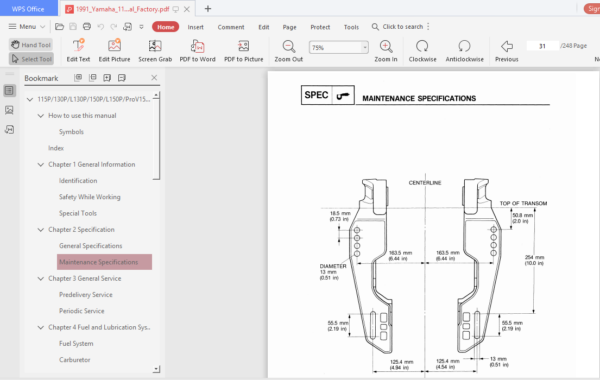 1993 YAMAHA C85TLRR OUTBOARD SERVICE REPAIR MAINTENANCE MANUAL FACTORY PDF visual data 5