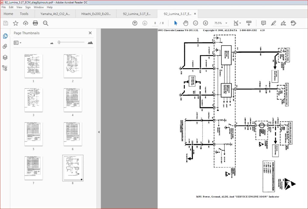 1992 Chevrolet Lumina Engine Control Module Wiring Diagram - PDF