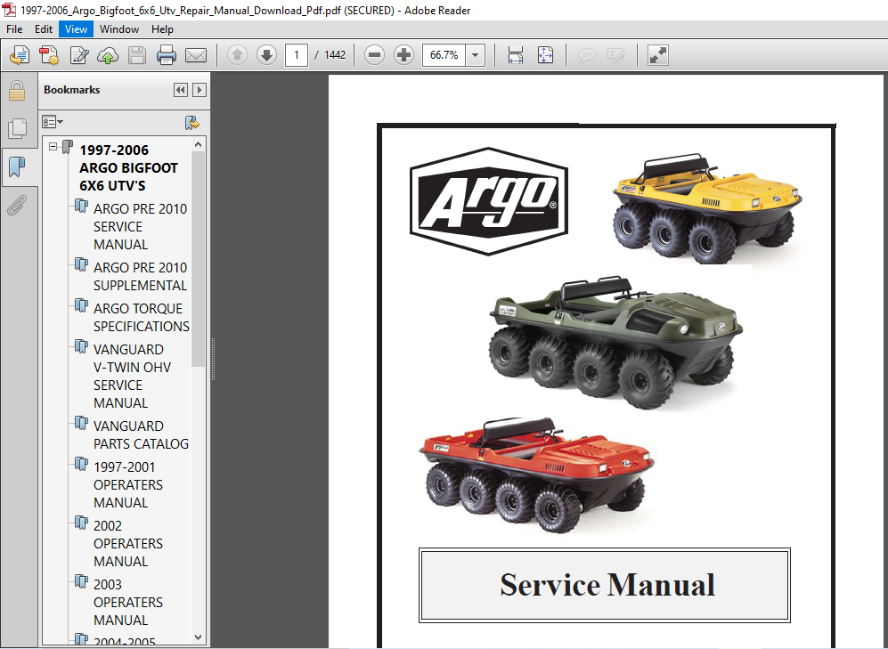 1997 2006 Argo Bigfoot 6x6 Utv Repair Manual Download Pdf Heydownloads Manual Downloads