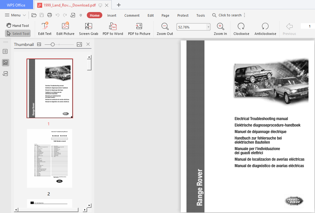 1999 Models onward Range Rover Electrical Troubleshooting Manual - PDF DOWNLOAD - HeyDownloads ...