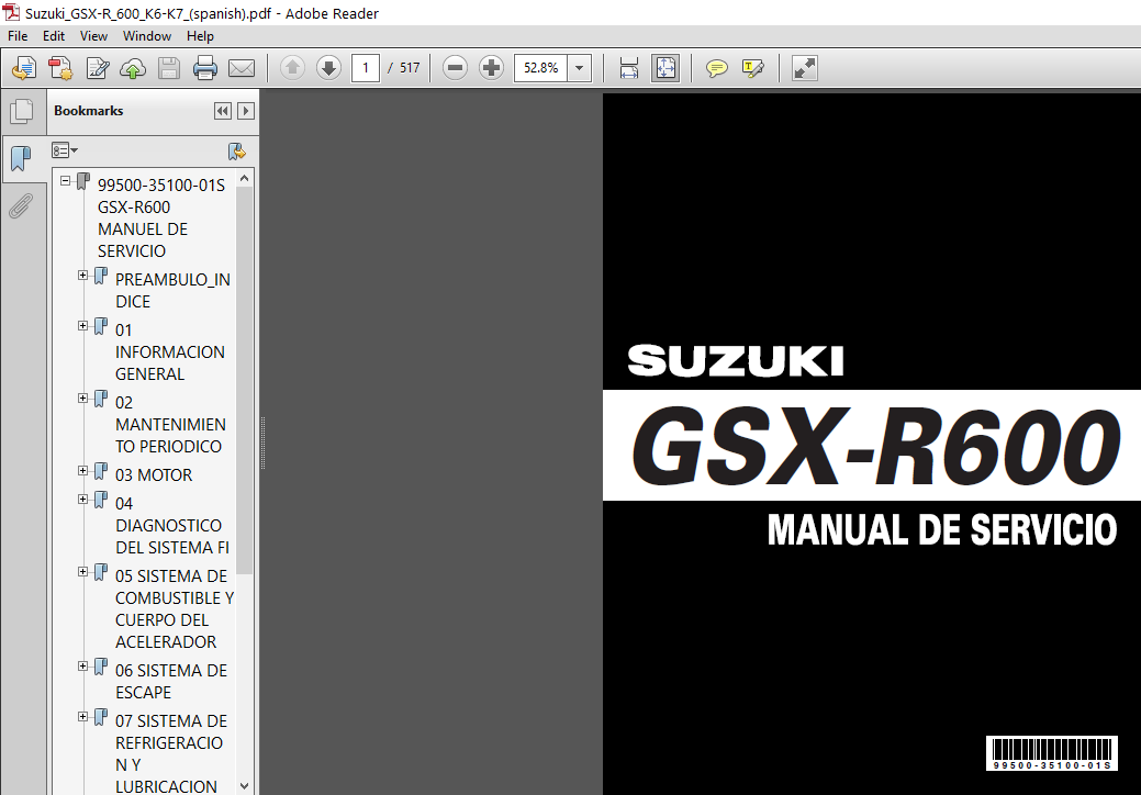 Gsxr 600 k7 conductor manual de nuevo/owner manual New original Suzuki 