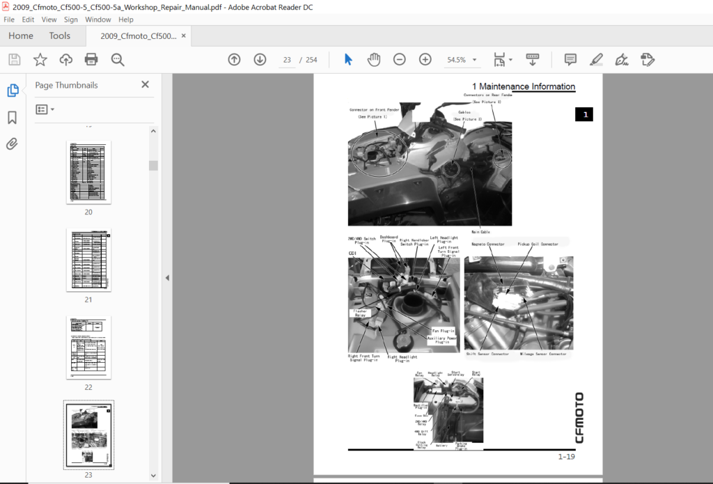 Cfmoto Cf5005 Cf5005a 2009 Service Repair Manual PDF