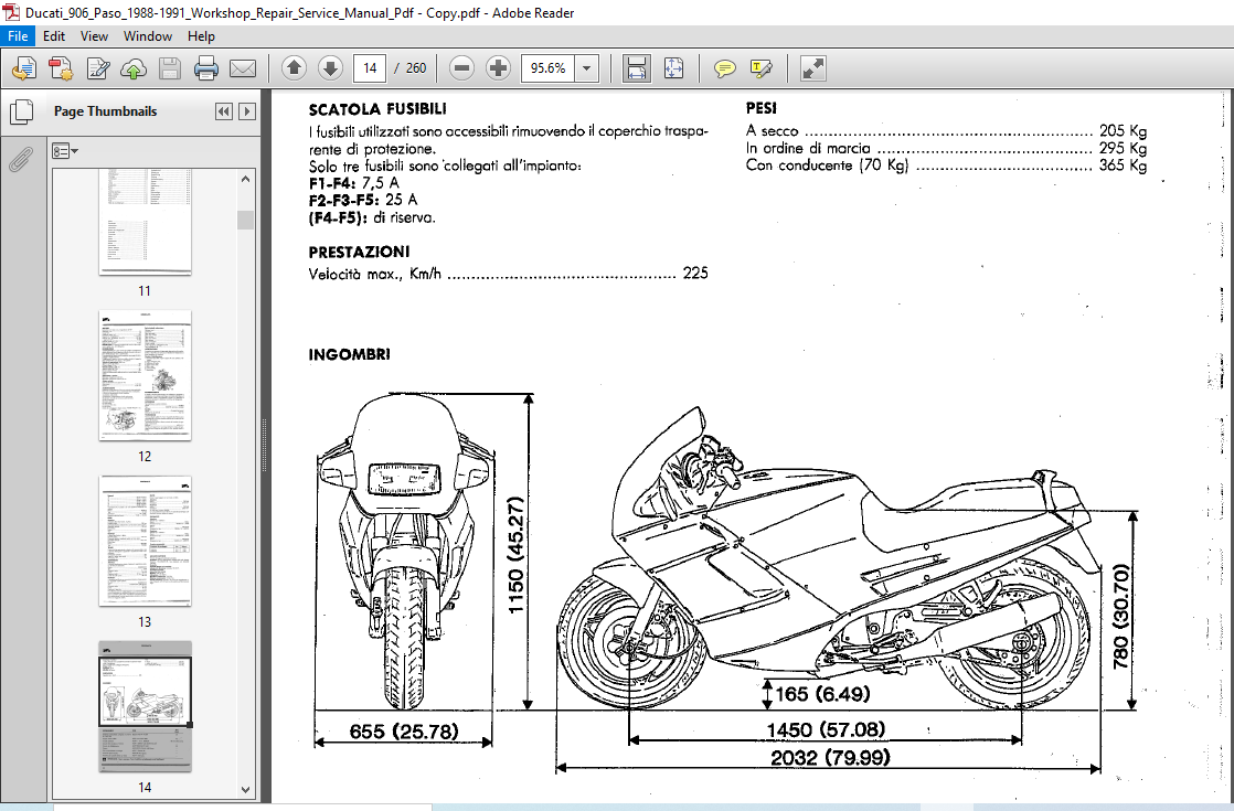 89-90 Ducati Motorcycle Motorbike 906 Paso Workshop Manual 