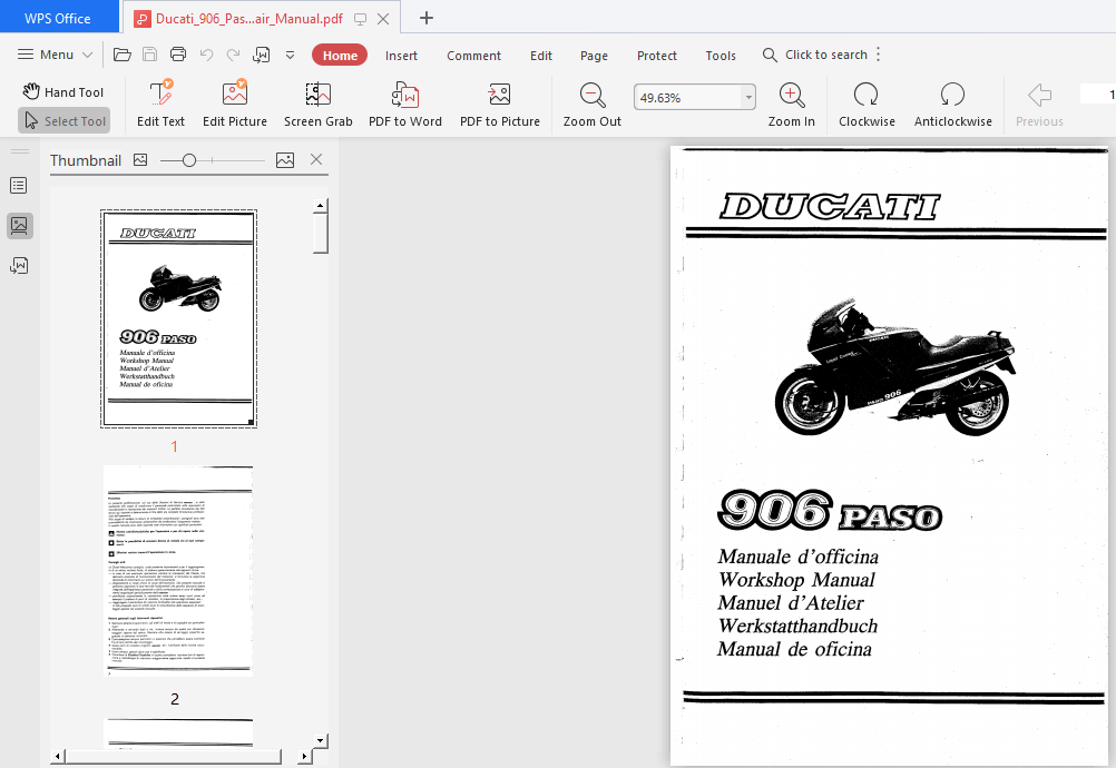 Ducati 906 Paso 1988 1991 Service Repair Manual PDF