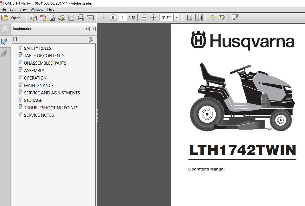 Husqvarna LTH 1742 A 954570376 2002 11