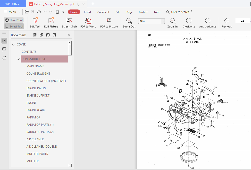 Hitachi Zaxis Zx30u-2 Excavator Parts Catalog Manual - PDF 