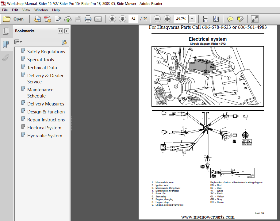 Husqvarna Riding Mower Wiring Schematic Parts Wiring Diagram