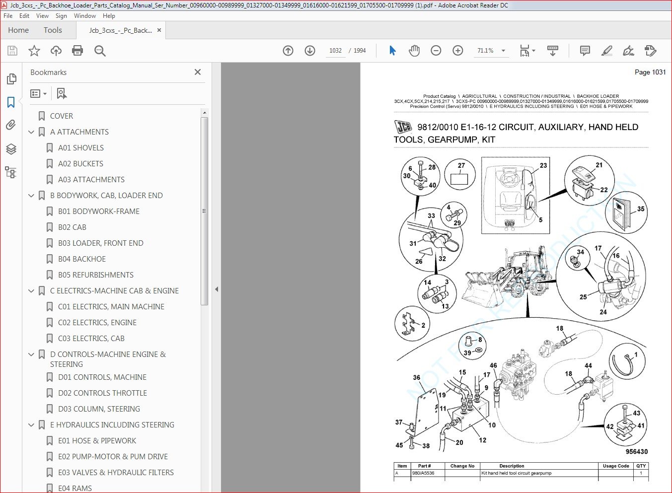 Jcb 3cxs-Pc Backhoe Loader Parts Catalog Manual - PDF Jcb 3cxs-Pc Backhoe Loader Parts Catalog Manual - PDF