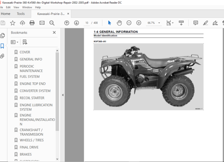 Kawasaki Prairie 360 Kvf360 Atv Digital Repair 20022005 PDF Download HeyDownloads