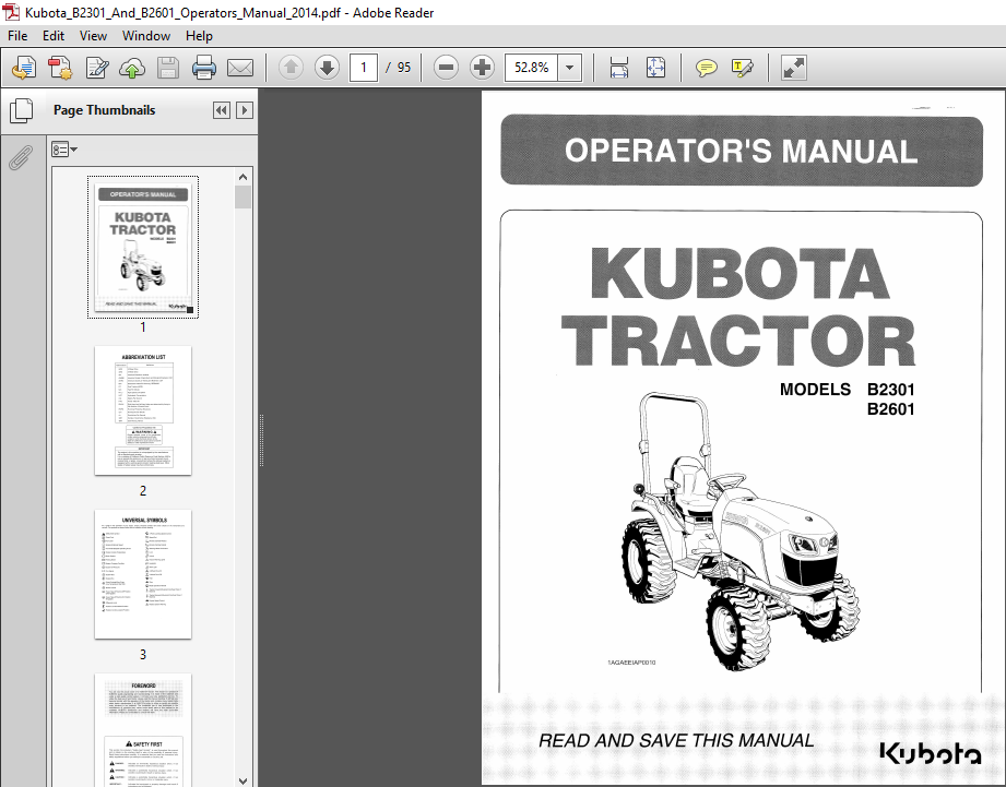 Kubota B2301 B2601 Tractor Service & Owners Manual 2 in 1 Repair PDF CD *Nice*