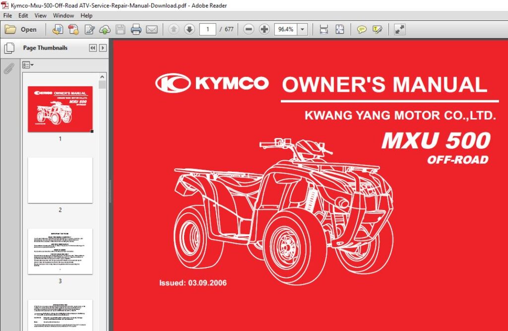 Revue Technique Quad Kymco 500 Mxu Pdf