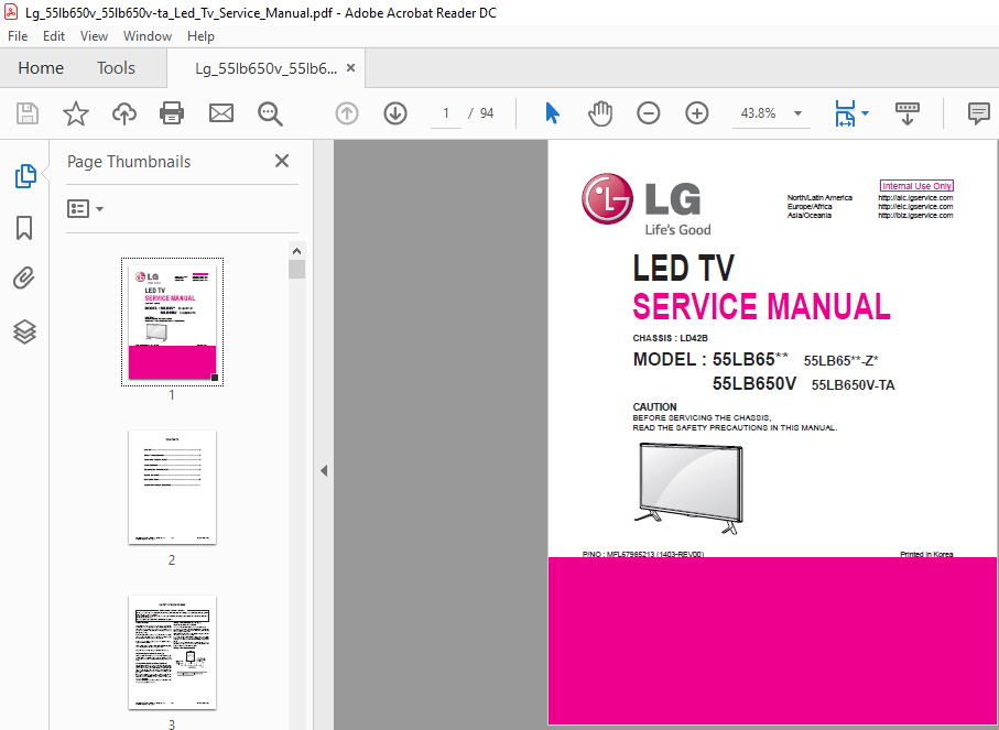 Hane Lodge Periodisk LG 55lb650v 55lb650v ta Led Tv Service Manual - PDF DOWNLOAD - HeyDownloads  - Manual Downloads