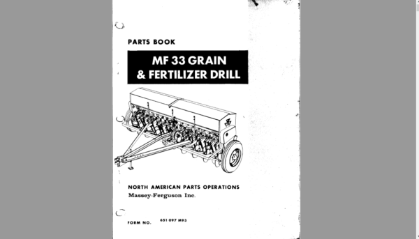 Massey Ferguson Mf 33 Grain Drill Parts Manual – PDF Download