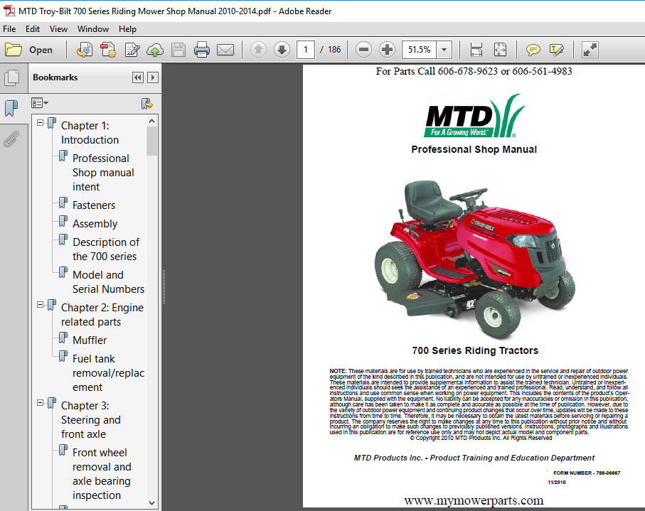 20102014 Mtd Troy Bilt 700 Series Riding Mower Full Service Repair