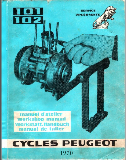 Peugeot 101 102 Moped 49cc Engine Digital Repair Manual 1970
