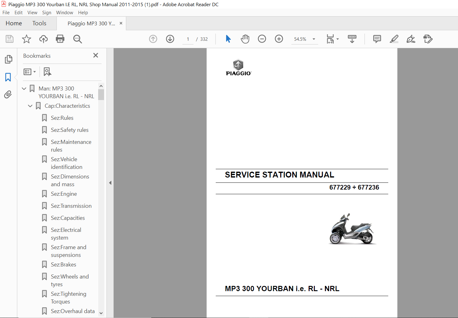 Toepassing ondergoed Mier Piaggio MP3 300 Yourban I.E RL, NRL 2011-2015 Service Repair Manual - PDF  Download - HeyDownloads - Manual Downloads