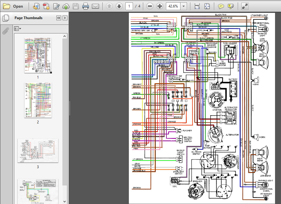 Pontiac Firebird Wiring Diagrams 67 68 69 Models - PDF DOWNLOAD