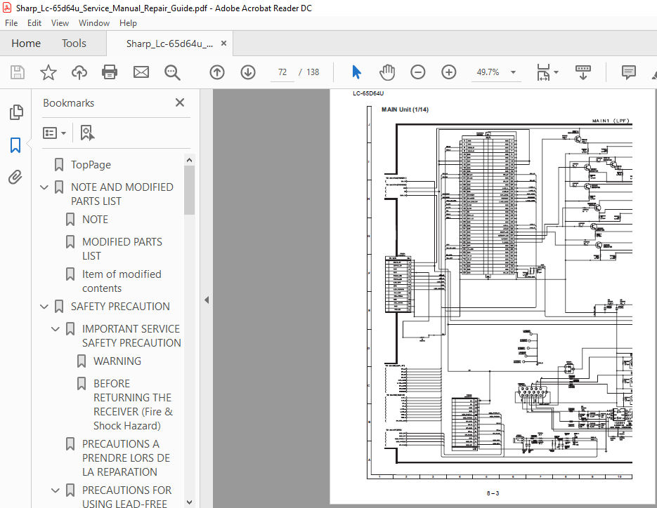Sharp Lc 65d64u Service Manual Repair Guide PDF Download - HeyDownloads ...