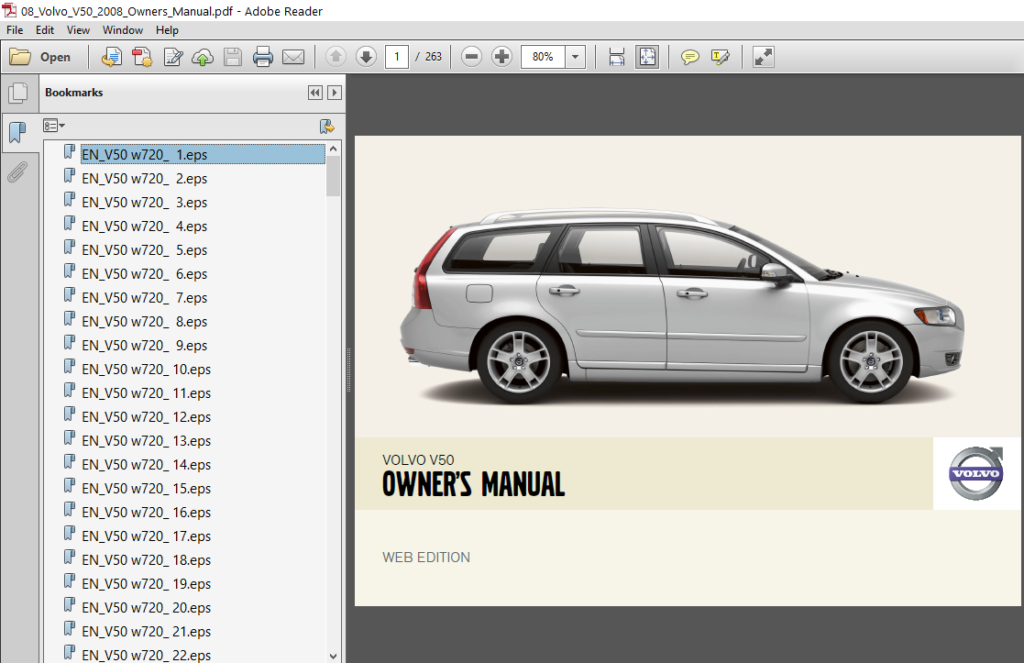 Volvo V50 2008 Owners Manual PDF DOWNLOAD HeyDownloads