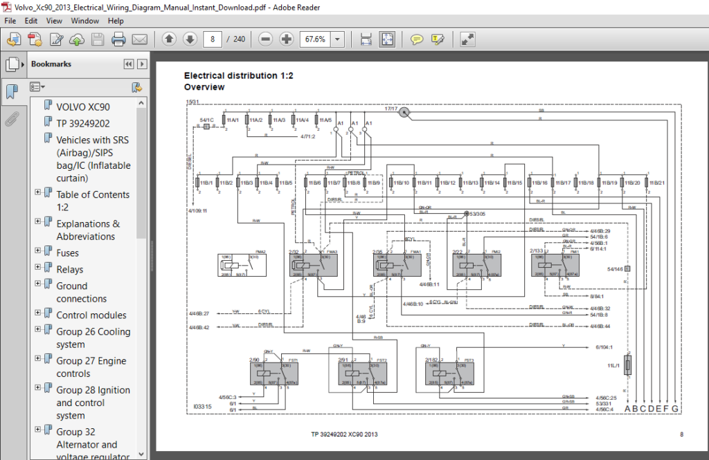Volvo Xc90 2013 Electrical Wiring Diagram Manual PDF Download