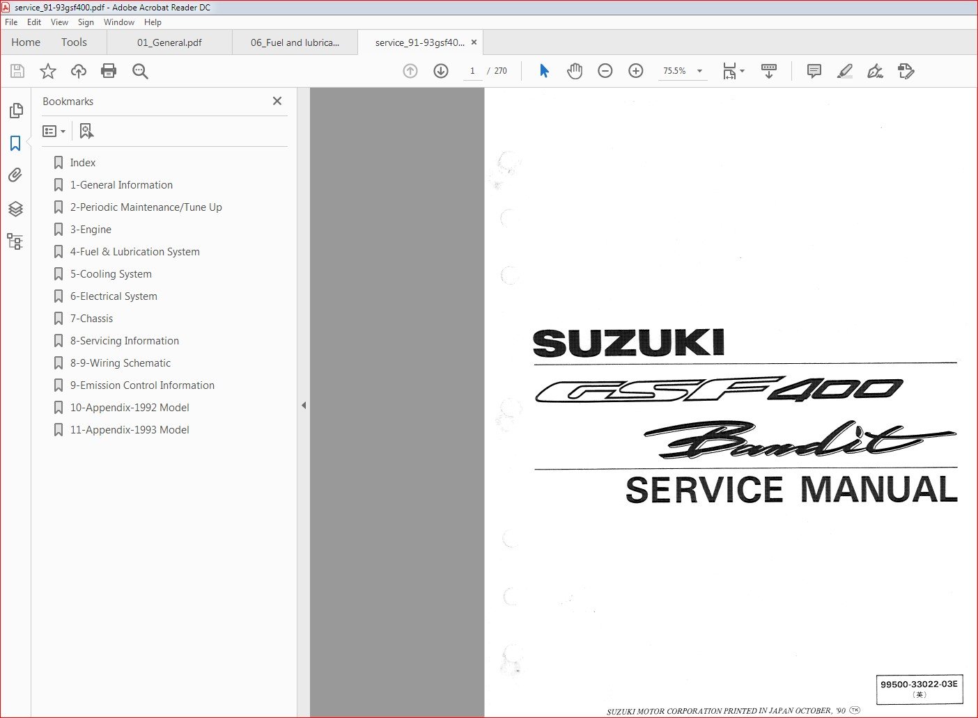 1991 1993 Suzuki GSF400 Bandit Service Repair Manual PDF
