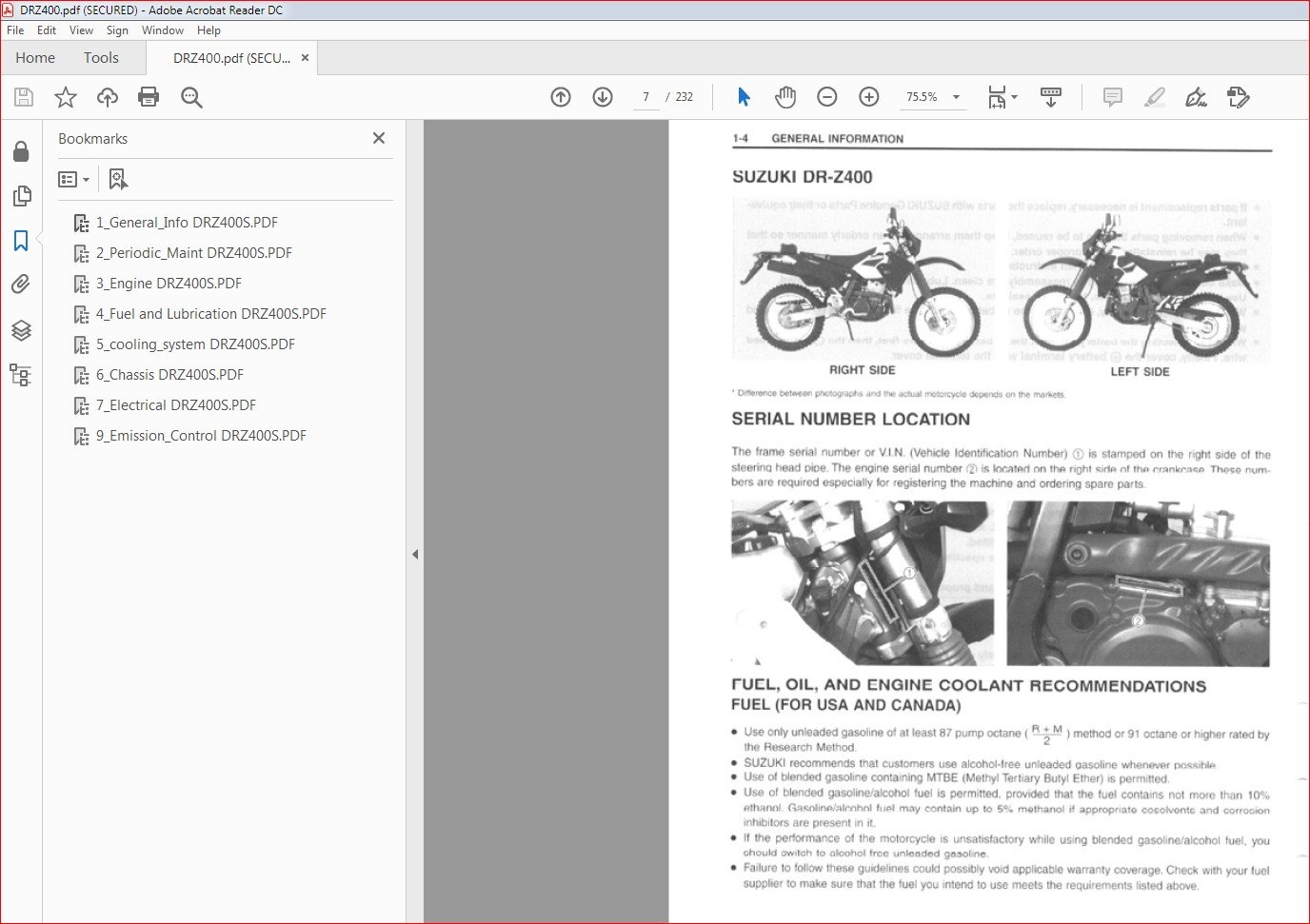 2000 2007 SUZUKI DR Z400 DRZ400 MOTORCYCLE SERVICE REPAIR MANUAL