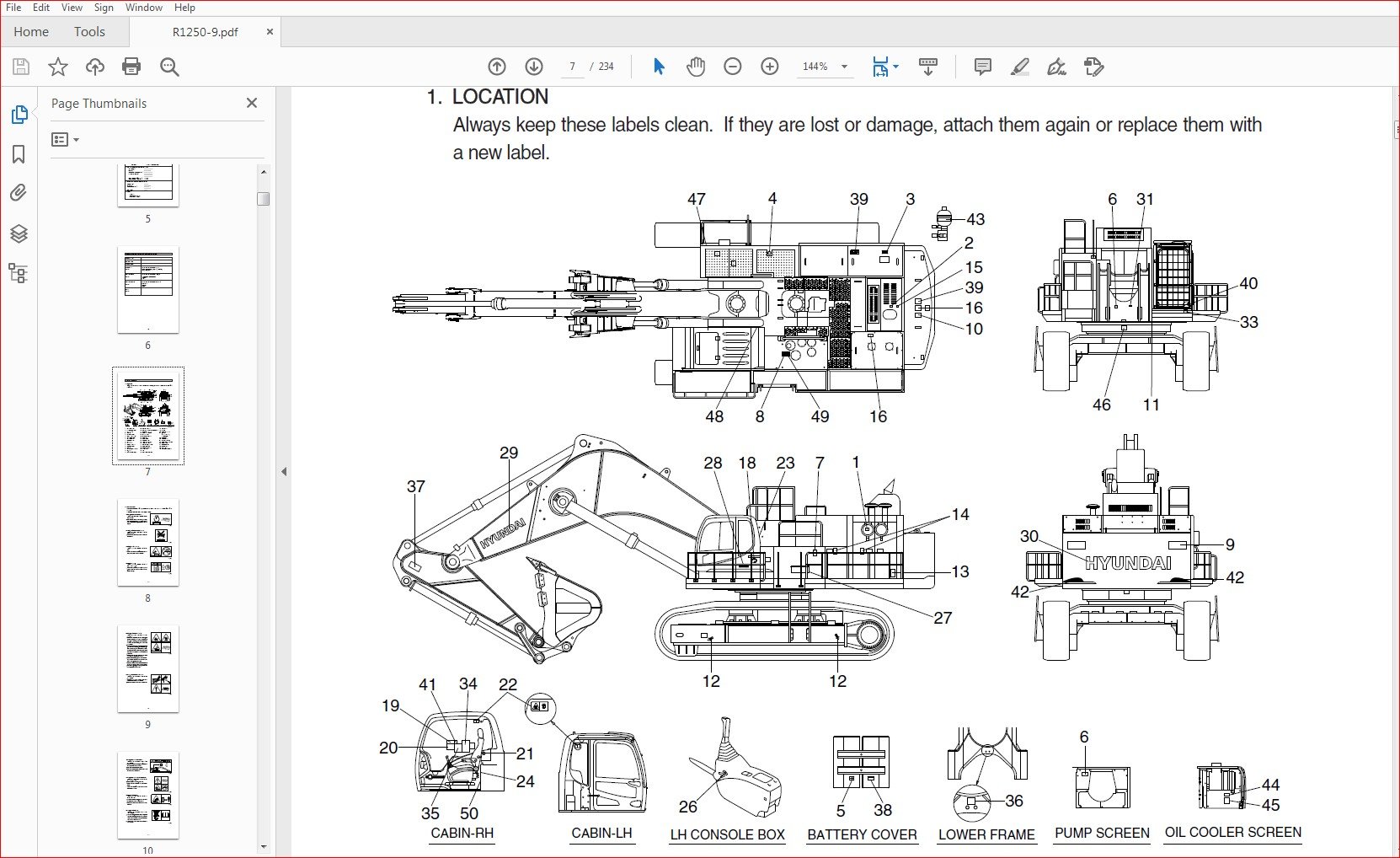 Hyundai r1250 9 характеристики Hyundai r1250 9 характеристики